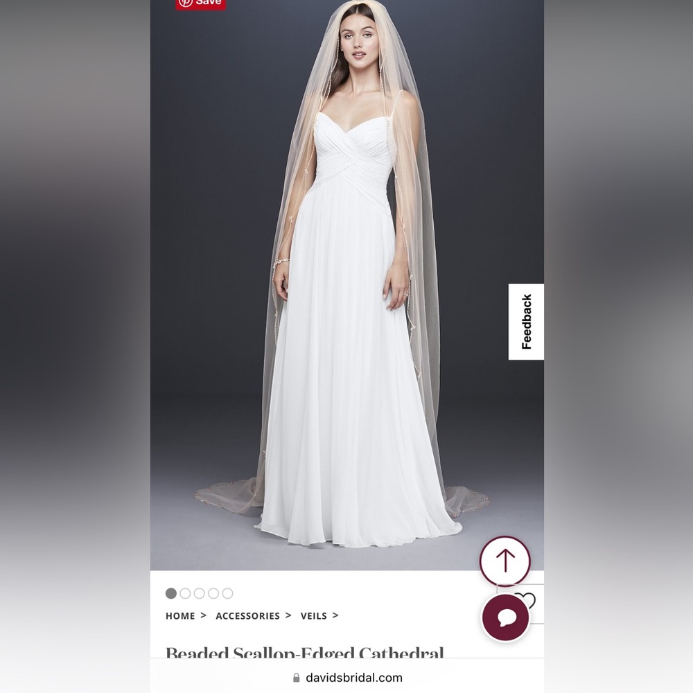 NWT beaded ivory cathedral wedding veil